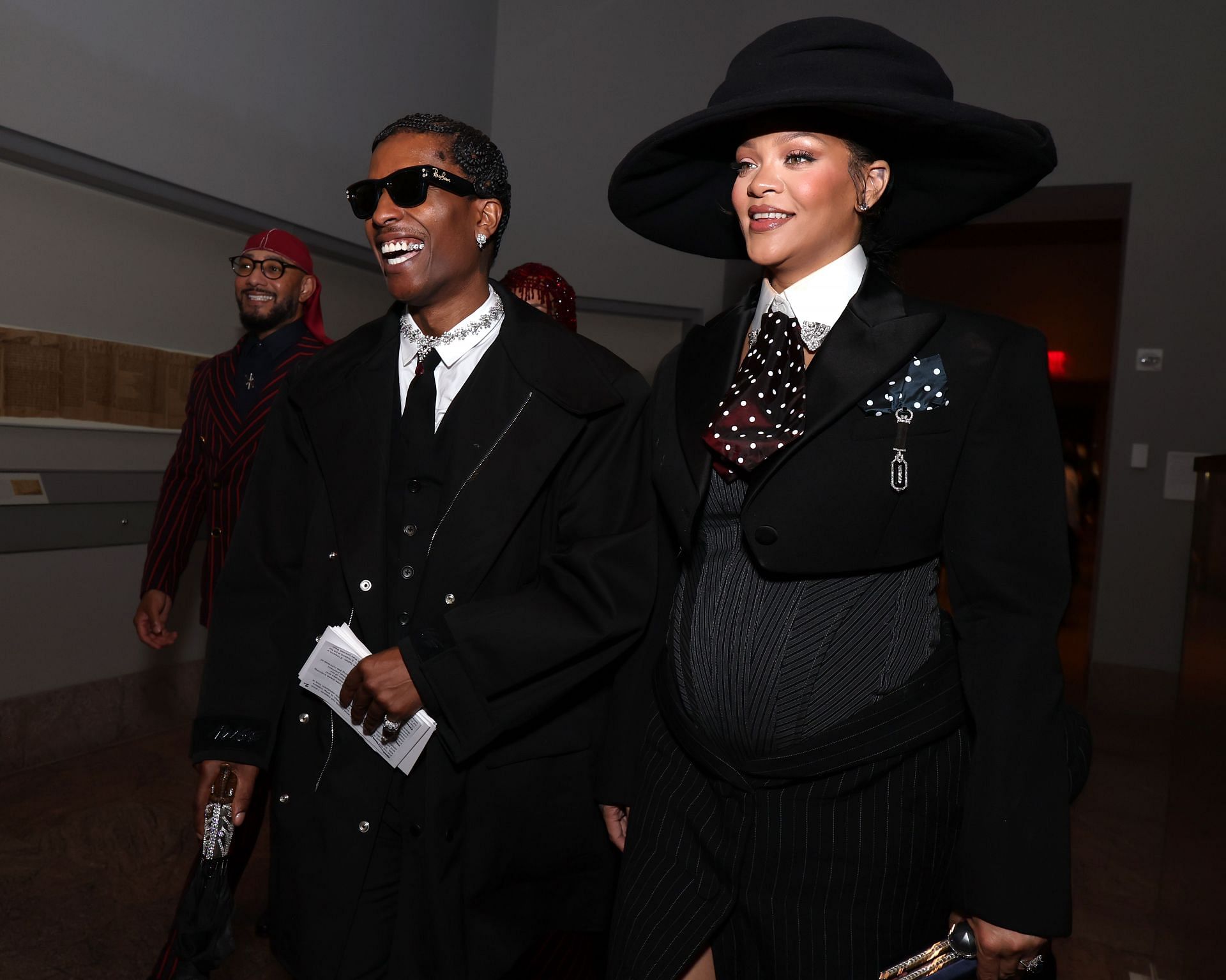 Rihanna amd A$AP Rocky at the 2025 Met Gala celebrating "Superfine: Tailoring Black Style" (Image via Getty)